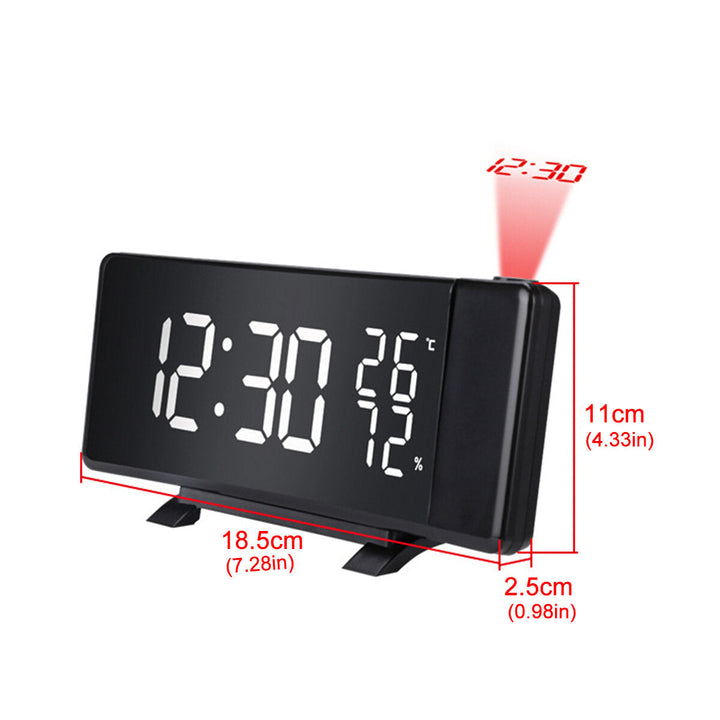 Dual USB LED Display FM Radio Alarm Clock With Time Projection Dimmable Image 4