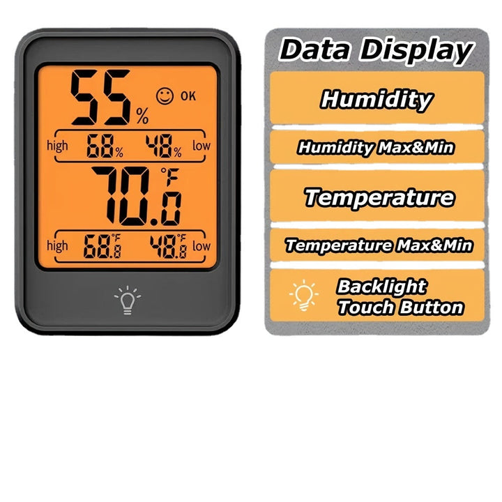 Digital Temperature Humidity Monitor Hygrometer with Backlight For Indoor Image 2