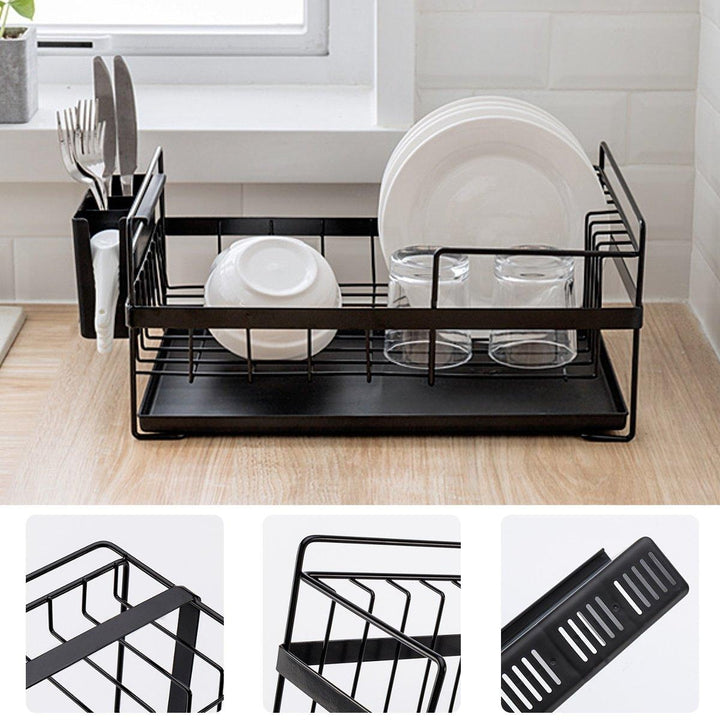 Dish Drainer Cutlery Holder Utensils Drying Rack Kitchen Storage Organizer Tool Image 5