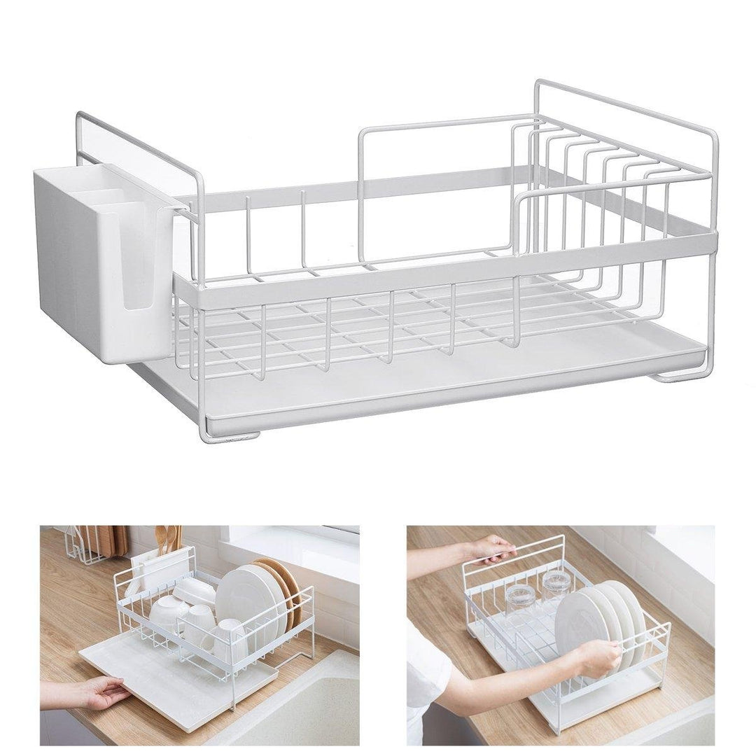 Dish Drainer Cutlery Holder Utensils Drying Rack Kitchen Storage Organizer Tool Image 8