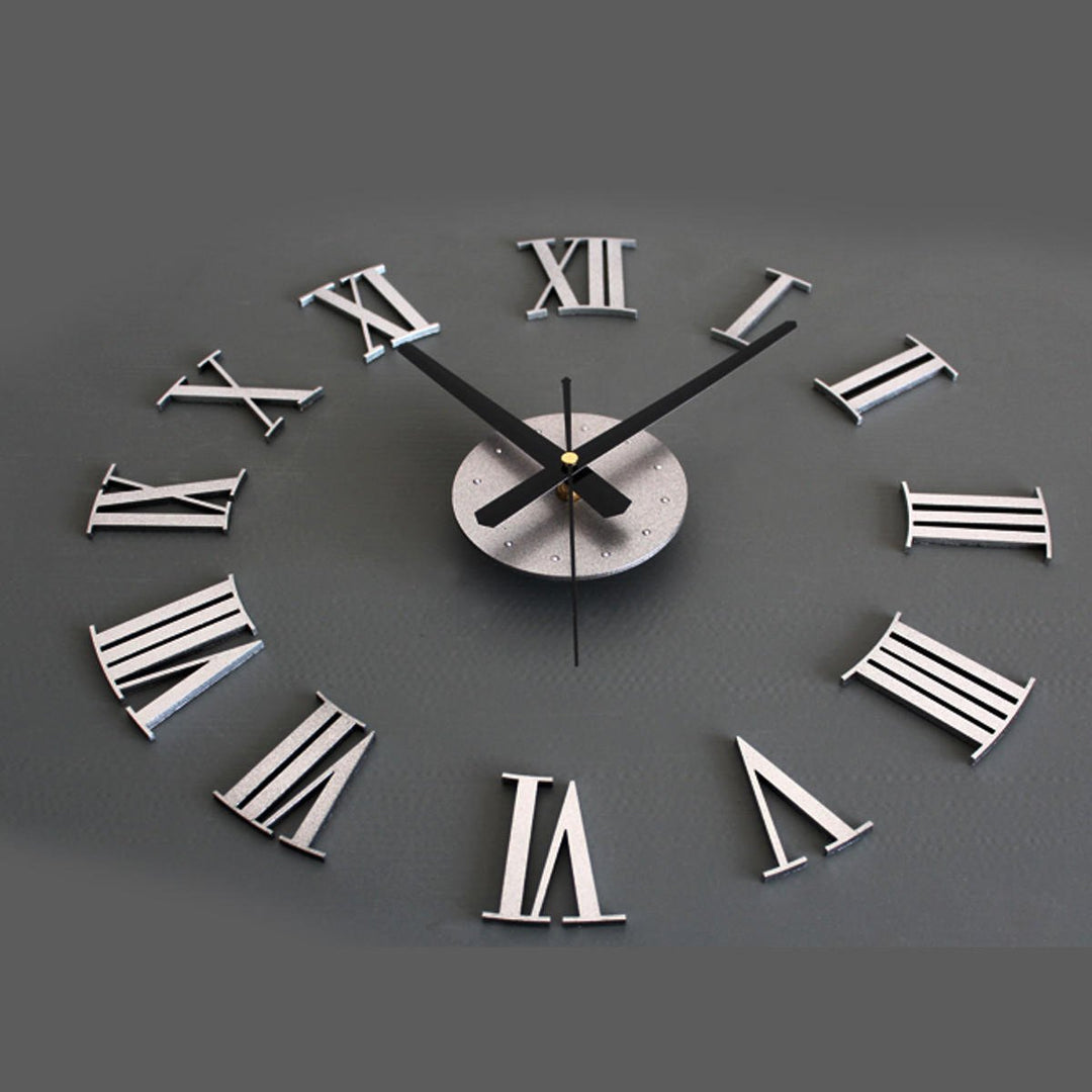 DIY 3D Large Number Mirror Wall Clock Sticker Decor for Home Office Kids Room Image 12