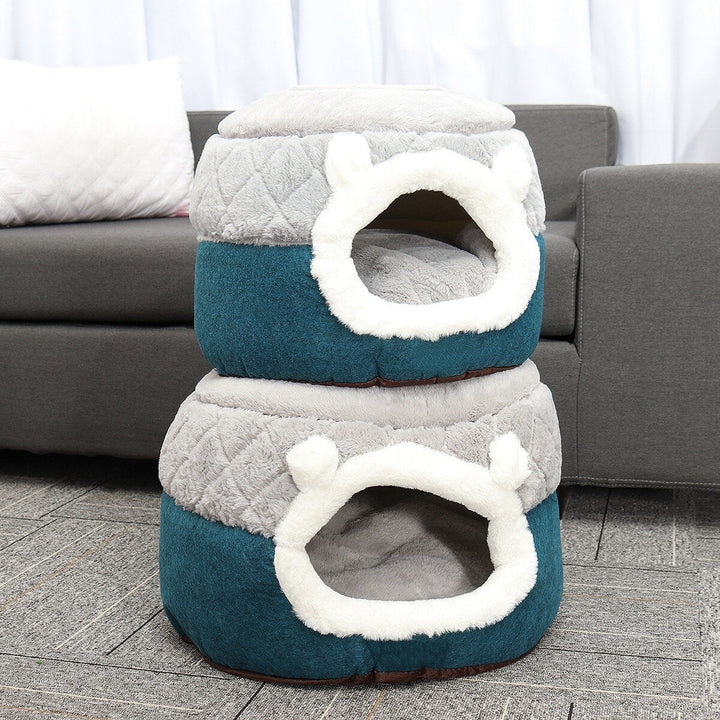 Dual-purpose Pet Bed Quilted Warm Cushion Comfortable for Winter Image 5