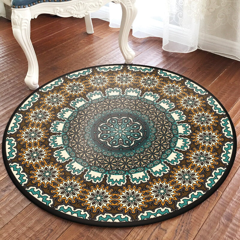 Ethnic Style Carpet Baroque Style Mandala Round Mat Carpet Image 2