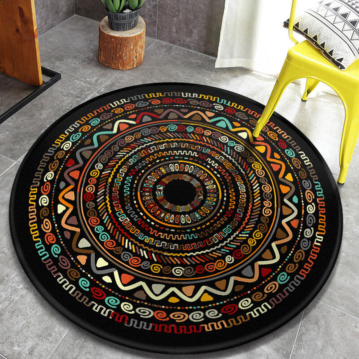 Ethnic Style Carpet Baroque Style Mandala Round Mat Carpet Image 3