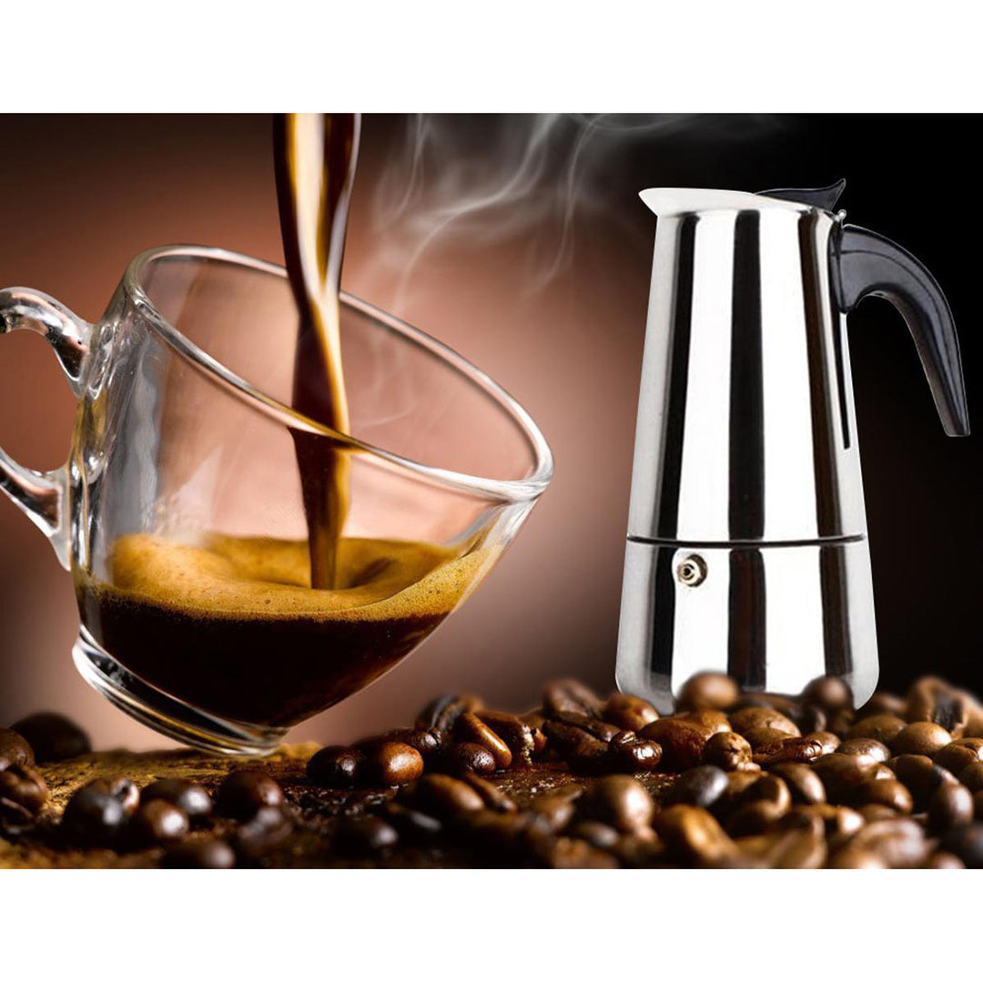 Espresso Moka Coffee Maker Pot Percolator Stainless Steel Electric Stove Electric Coffee Kettle Image 10