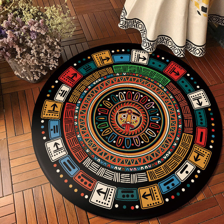 Ethnic Style Carpet Baroque Style Mandala Round Mat Carpet Image 4