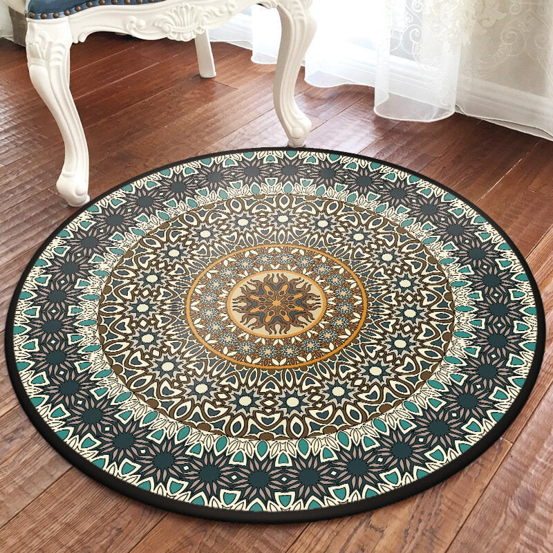 Ethnic Style Carpet Baroque Style Mandala Round Mat Carpet Image 5