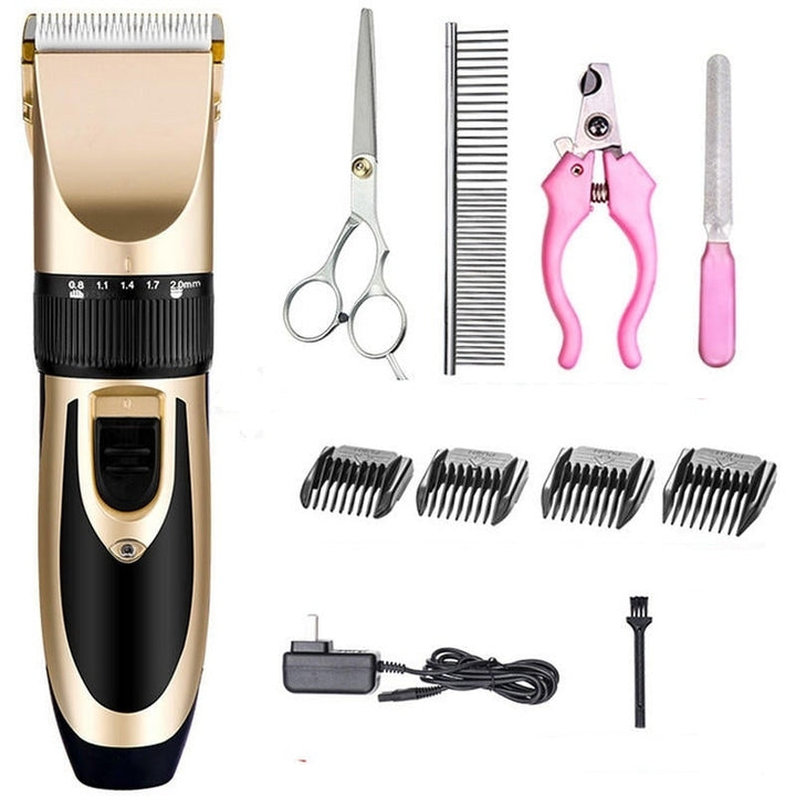 Electric Low-noise Pet Dog Cat Animal Hair Trimmer Grooming Clipper Comb Kit Image 1