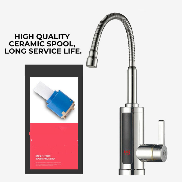 Electric Heating Faucet 2S Heating LED Ambient Light Temperature Display Instant Hot Water Tap3300W Image 5