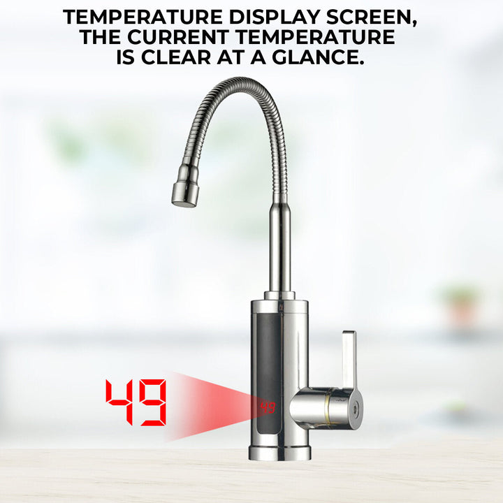 Electric Heating Faucet 2S Heating LED Ambient Light Temperature Display Instant Hot Water Tap3300W Image 6