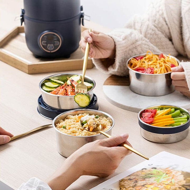 Electric Lunch Box 3 Layers Portable Electric Heating Bento Food Storage Warmer Container Image 6