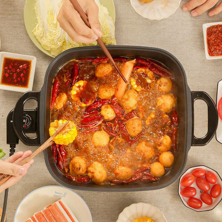 Eletric Skillet 5.5L 1800W 5Gear Knob Control Hot Pot Non-Stick Pot from Ecological Chain Image 4