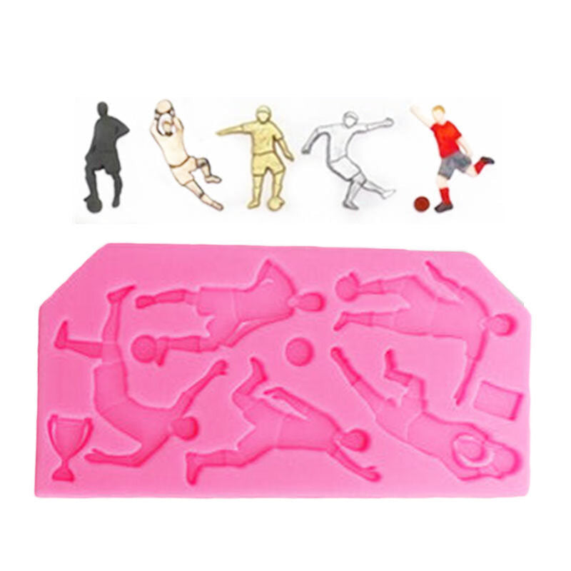 Food Grade Silicone Cake Mold DIY Chocalate Cookies Ice Tray Baking Tool Football Player Shape Image 1