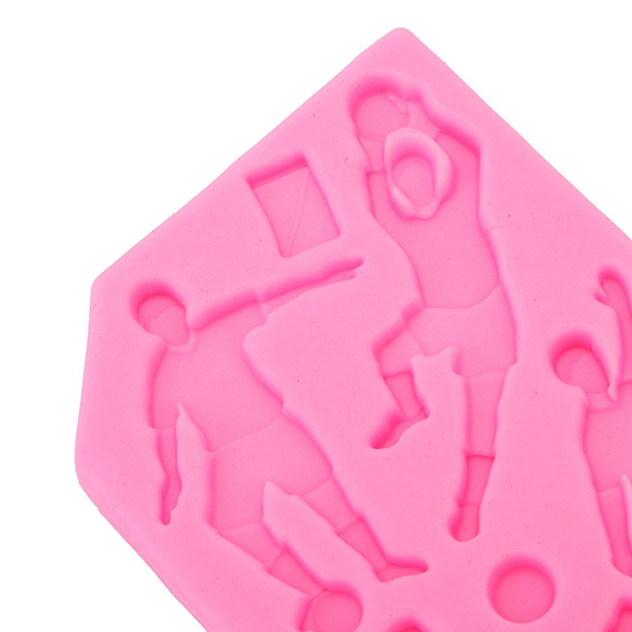 Food Grade Silicone Cake Mold DIY Chocalate Cookies Ice Tray Baking Tool Football Player Shape Image 2