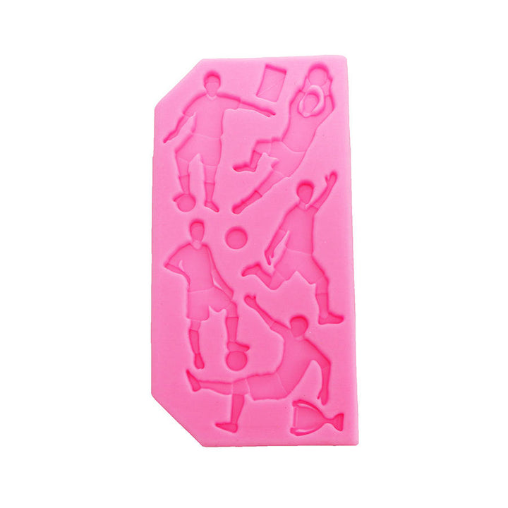 Food Grade Silicone Cake Mold DIY Chocalate Cookies Ice Tray Baking Tool Football Player Shape Image 7