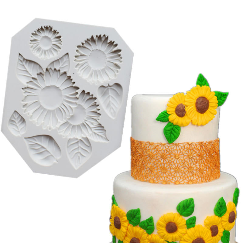 Food Grade Silicone Cake Mold DIY Chocalate Cookies Ice Tray Baking Tool Flowers And Leaves Shape Image 5