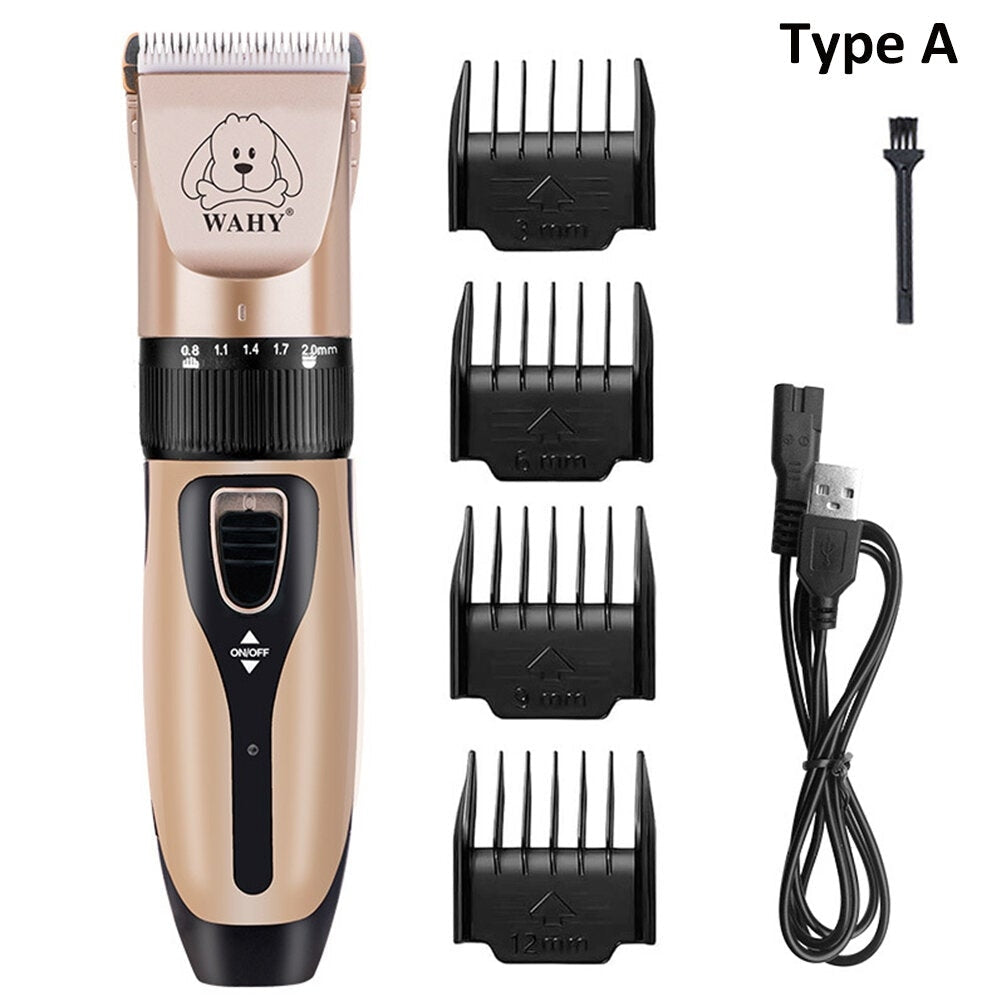 Electrical Dog Hair Trimmer Low-noise Pet Hair Clipper Machine Rechargeable Grooming Cutter Pet Hair Remover Comb Spare Image 2