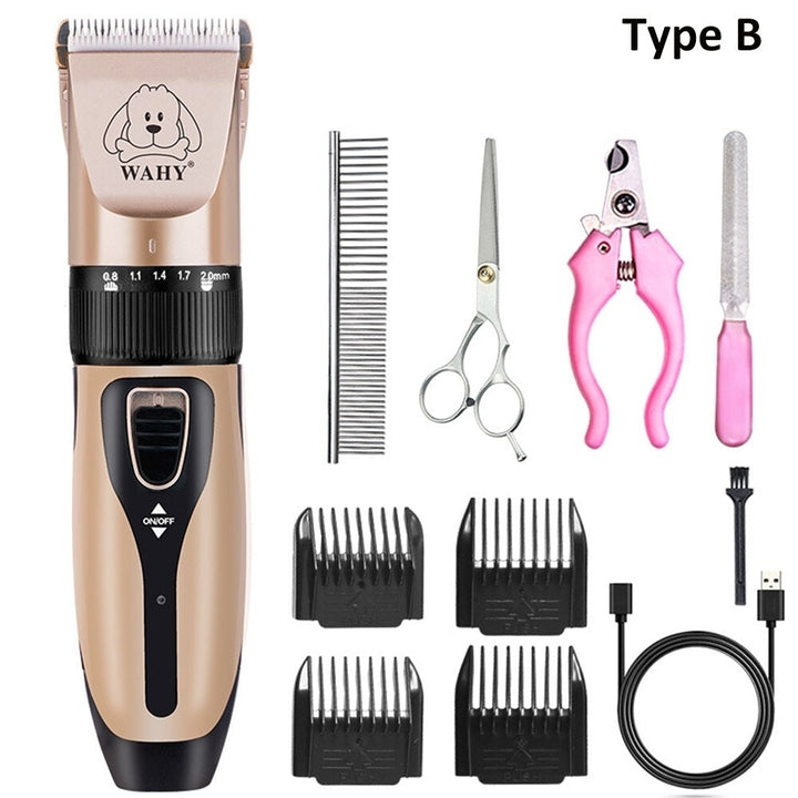 Electrical Dog Hair Trimmer Low-noise Pet Hair Clipper Machine Rechargeable Grooming Cutter Pet Hair Remover Comb Spare Image 3