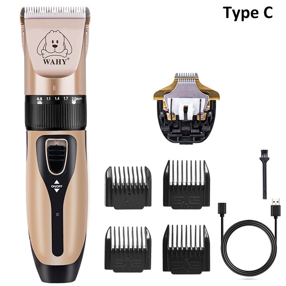 Electrical Dog Hair Trimmer Low-noise Pet Hair Clipper Machine Rechargeable Grooming Cutter Pet Hair Remover Comb Spare Image 4