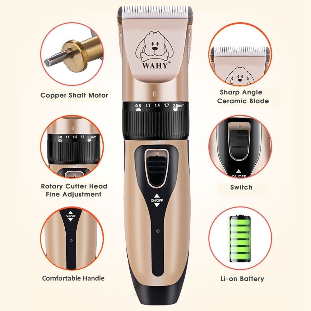 Electrical Dog Hair Trimmer Low-noise Pet Hair Clipper Machine Rechargeable Grooming Cutter Pet Hair Remover Comb Spare Image 5