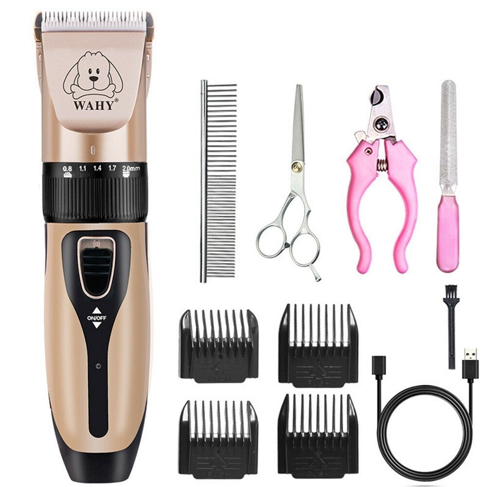 Electrical Dog Hair Trimmer Low-noise Pet Hair Clipper Machine Rechargeable Grooming Cutter Pet Hair Remover Comb Spare Image 7