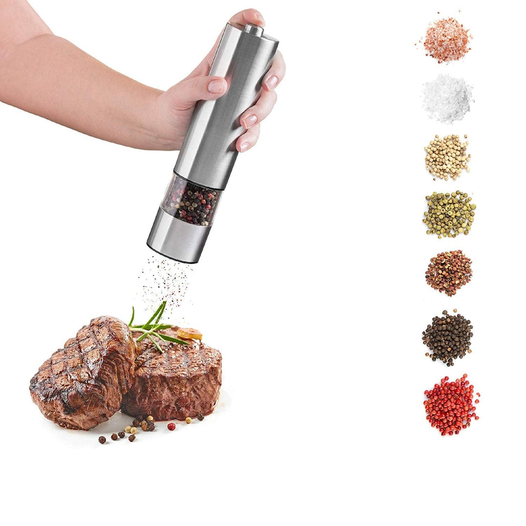 Electric Salt And Pepper Grinding Unit (2 Packs) - Electronically Adjustable Vibrator Ceramic Grinder Image 2