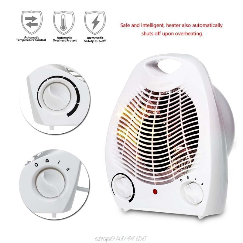 Electric Space Heater Fan- Indoor Heater 1000W/2000W Adjustable Thermostat Ceramic Electric Heater Image 3