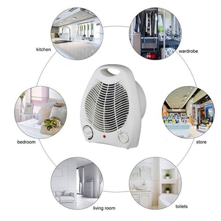 Electric Space Heater Fan- Indoor Heater 1000W/2000W Electric Heater Air Heating Image 5