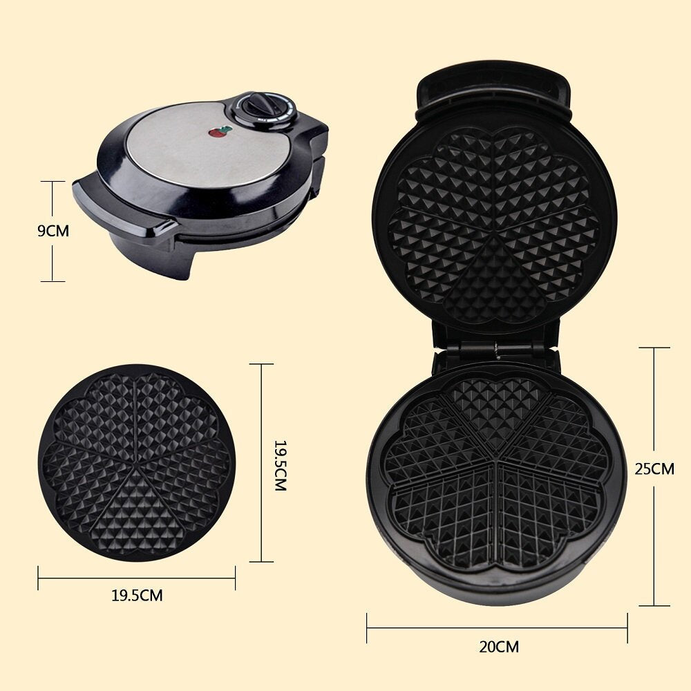 Electric Waffle Maker 1200W Non-stick Iron Baking Machine Breakfast for Home Image 5