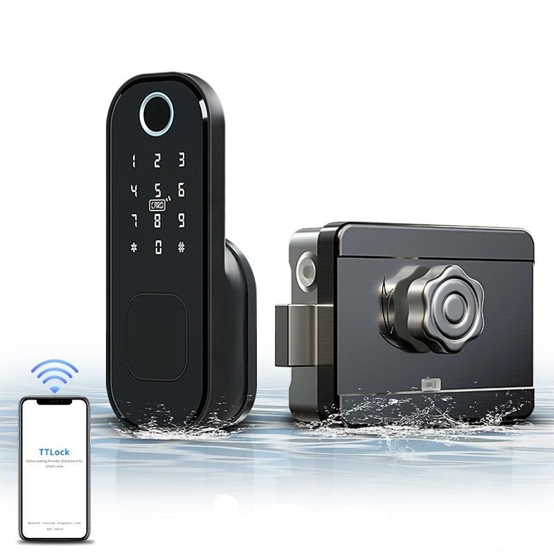 Fingerprint Door Lock bluetooth Passcode Rfid Card Keyless Waterproof Electronic Lock Work with TT Lock APP Image 1