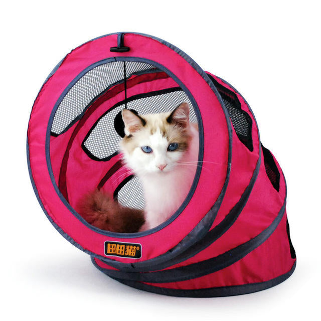 Foldable storage spiral Pet Cat Tunnel Toys Breathable Pet Toys Image 4