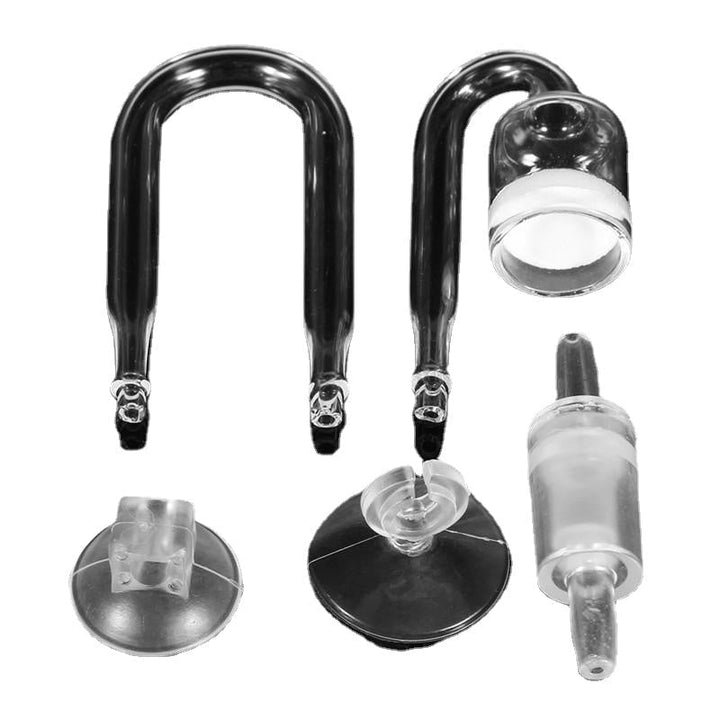 Fish Aquarium CO2 Diffuser Check Valve U Shape Glass Tube Suction Cup Kit Tank Image 2