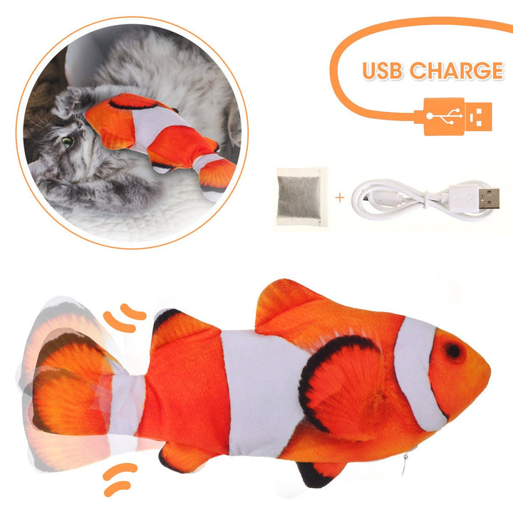 Fish toxic Wagging Fish Simulation Toy Fish with USB Charge Indoor Funny Interactive Pillow Fish Image 3