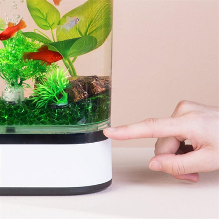 Fish Tank USB Charging Self-cleaning Aquarium with 7 Colors LED Light Image 10