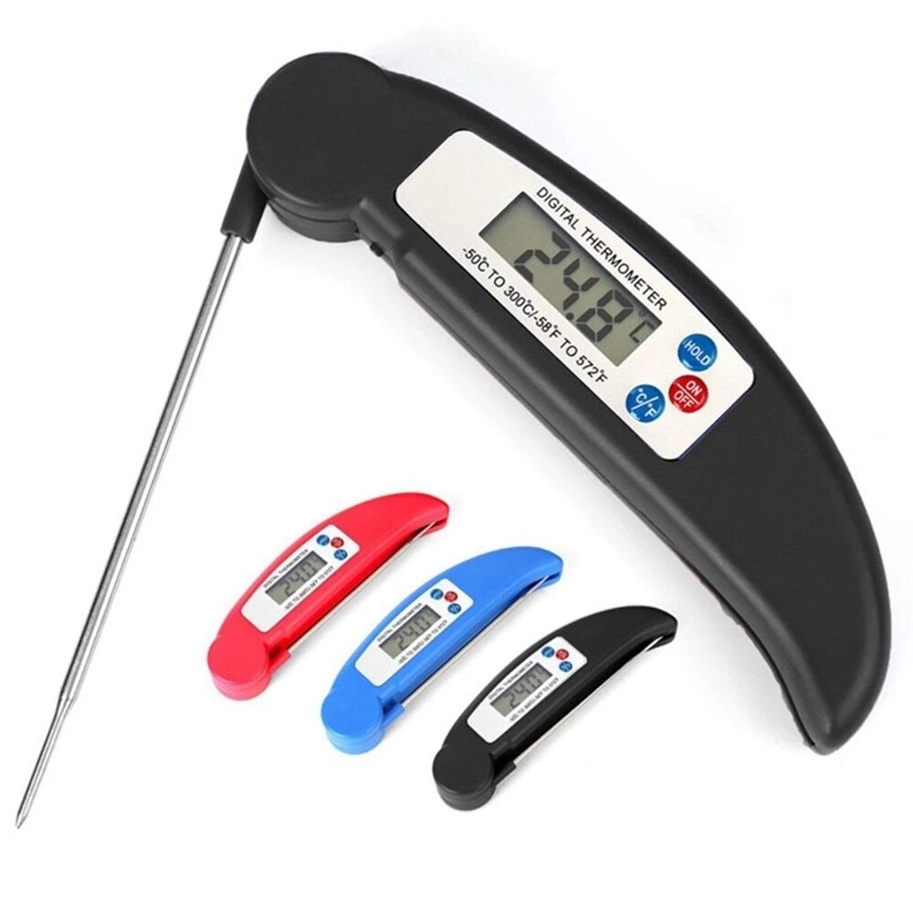 Folding Food Thermometer Quick Temperature Measurement Automatic Shut-Down for BBQ Baking Image 1