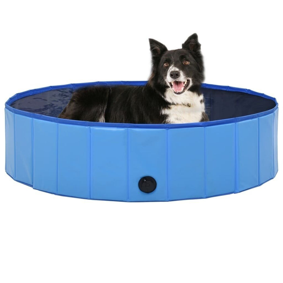 Foldable Dog Swimming Pool Blue 120x30 cm PVC Puppy Bath Collapsible Bathing for Cats Playing Kids Bathtub Pet Supplies Image 1