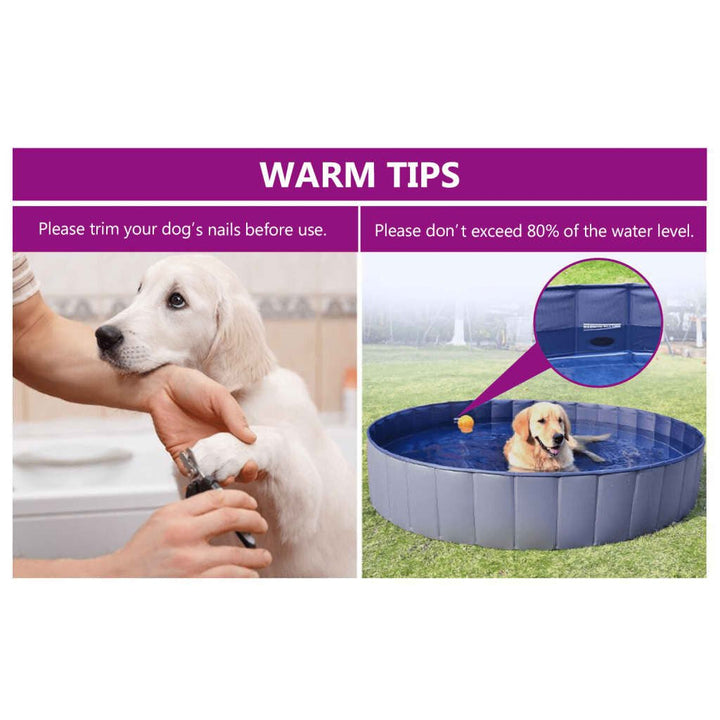 Foldable Dog Swimming Pool Blue 300x40 cm PVC Puppy Bath Collapsible Bathing for Cats Playing Kids Bathtub Pet Supplies Image 7