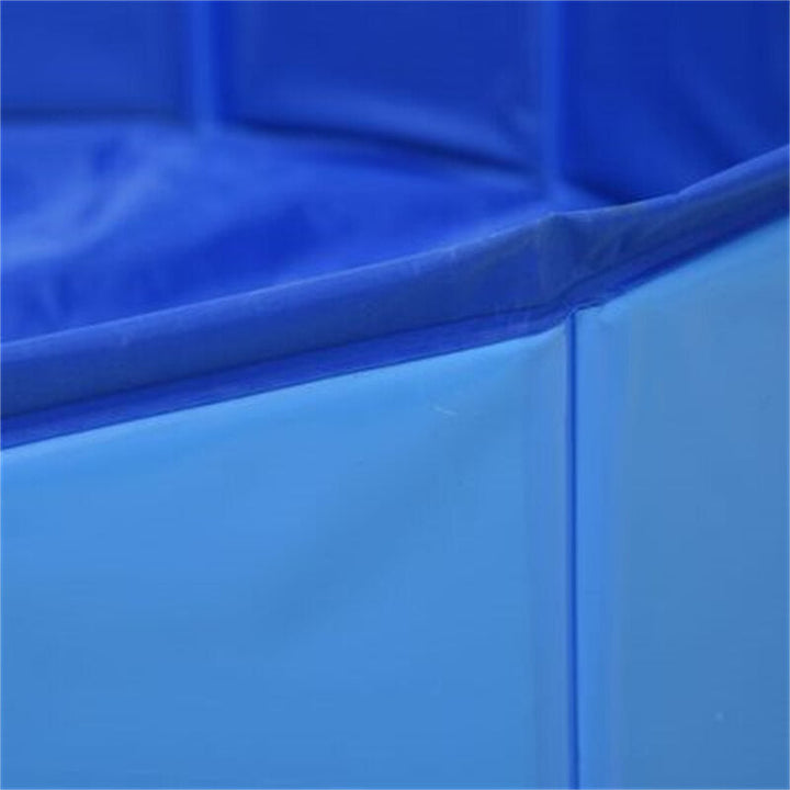 Foldable Dog Swimming Pool Blue PVC Foldable Bathing Bathtub Cooling Mat Image 2