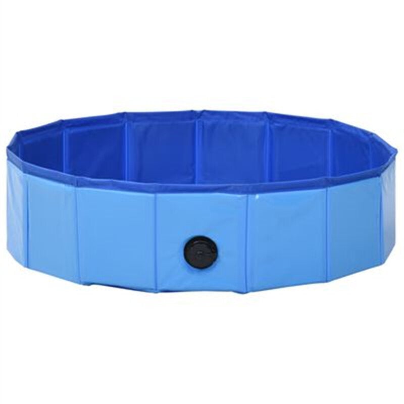 Foldable Dog Swimming Pool Blue PVC Foldable Bathing Bathtub Cooling Mat Image 5