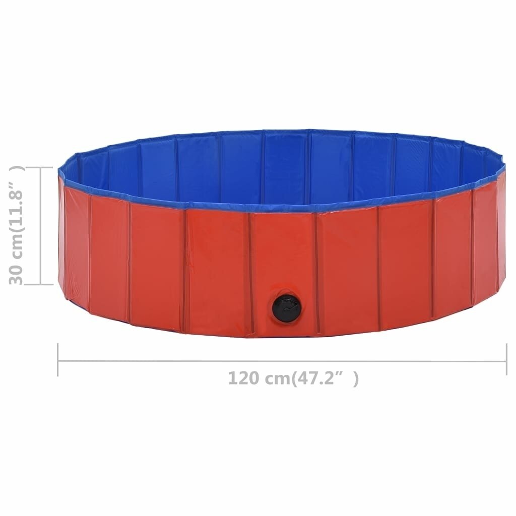 Foldable Dog Swimming Pool Red 120x30 cm PVC Puppy Bath Collapsible Bathing for Cats Playing Kids Bathtub Pet Supplies Image 9