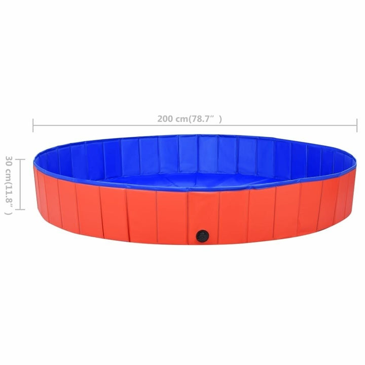 Foldable Dog Swimming Pool Red 200x30 cm PVC Puppy Bath Collapsible Bathing for Cats Playing Kids Bathtub Pet Supplies Image 6