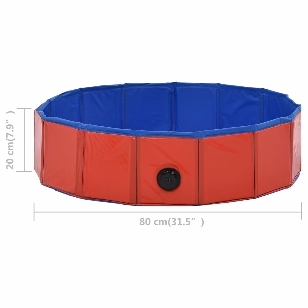 Foldable Dog Swimming Pool Red 80x20 cm PVC Puppy Bath Collapsible Bathing for Cats Playing Kids Bathtub Pet Supplies Image 8