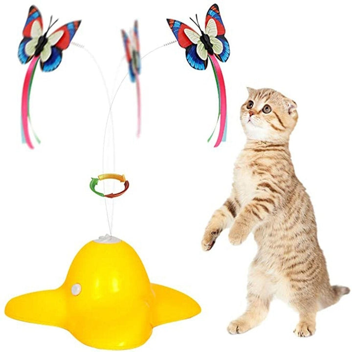 Electric Vibrate Rotating Cat Toys Funny Exercise Cat Toys Teaser with Butterfly Replacement for Pet Toy Image 5