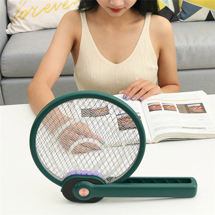 Fly Swatter Portable Foldable Electric Mosquito Killing Racket With UV Lamp Fly Swatter Mosquito Repellent Killer Bug Image 3