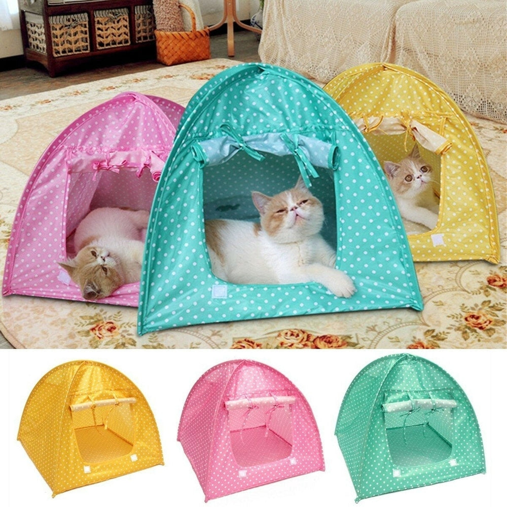 Foldable Pet Cat Tent Playing Bed House Kitty Camp Waterproof Outdoor Dog Kennel Image 2