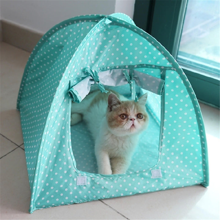 Foldable Pet Cat Tent Playing Bed House Kitty Camp Waterproof Outdoor Dog Kennel Image 5