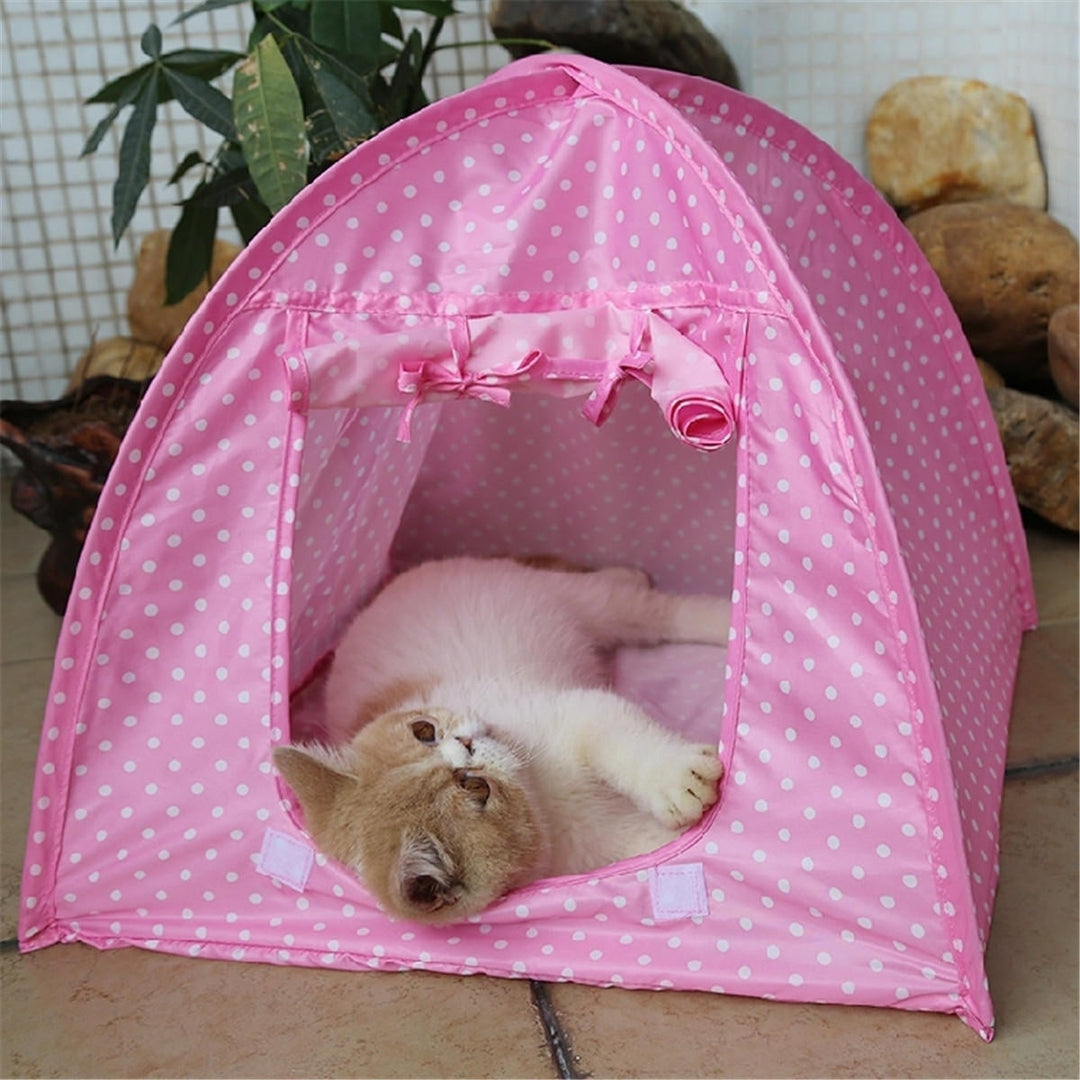 Foldable Pet Cat Tent Playing Bed House Kitty Camp Waterproof Outdoor Dog Kennel Image 6