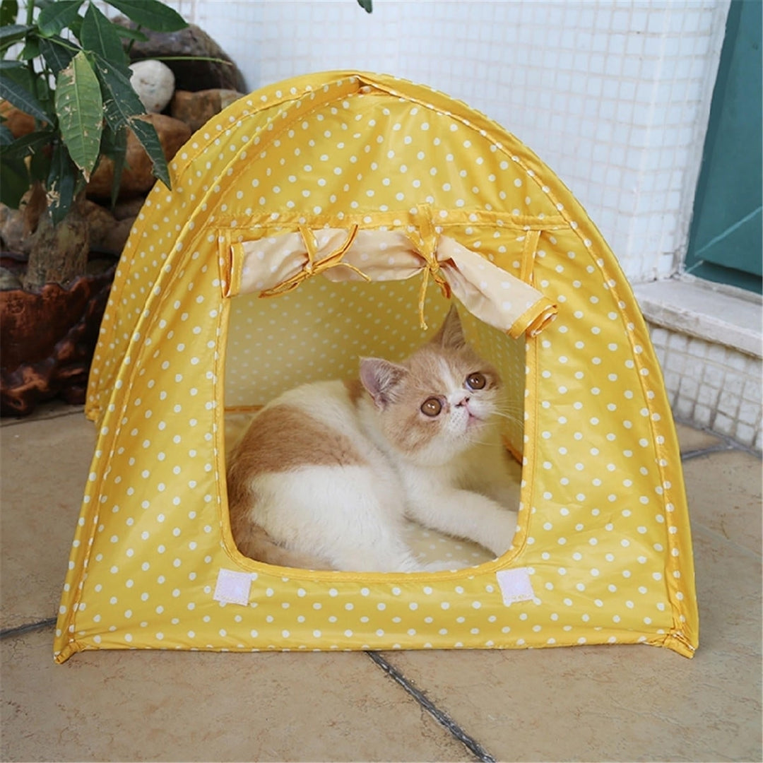 Foldable Pet Cat Tent Playing Bed House Kitty Camp Waterproof Outdoor Dog Kennel Image 7