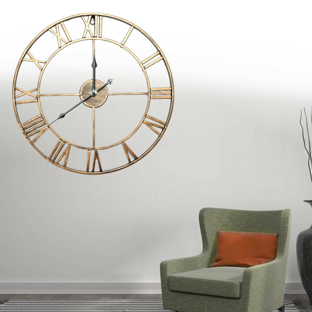 Extra Large Wall Clock 18 Inch Vintage Rustic Oversized Metal Wall Clocks Image 3