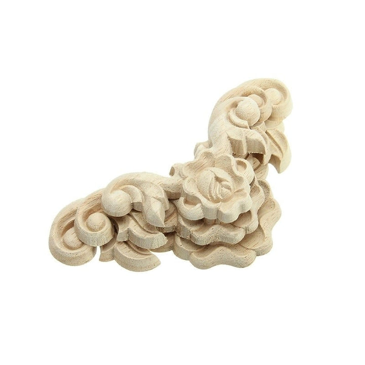 Floral Carved Woodcarving Decal Corner Applique Wooden Furniture Room Wall Decorations Image 4